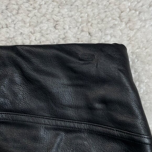 Spanx Black Faux Leather Like Front Slit Pants - Picture 6 of 10
